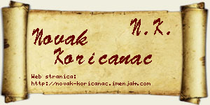 Novak Korićanac vizit kartica